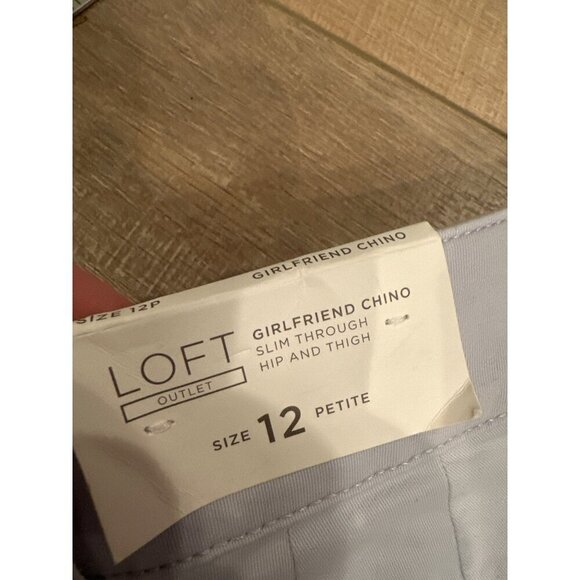 Loft Outlet Girlfriend Chino Petite Pants Size 12 Light Blue Womens Casual New - Picture 9 of 9